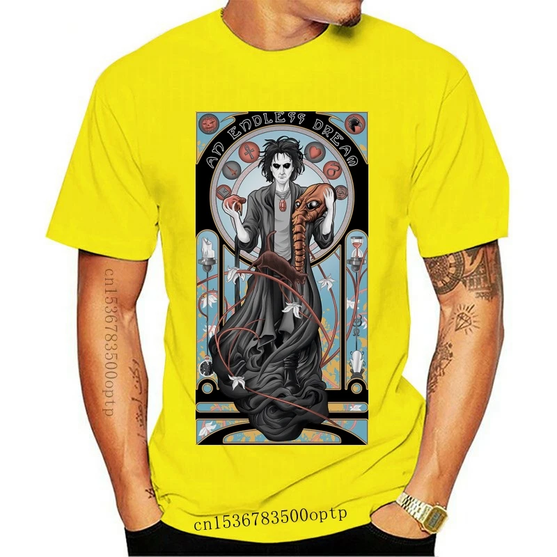 

Новая мужская футболка Sandman с надписью «An Endless Dream», модная футболка, популярная мужская забавная Повседневная футболка с принтом