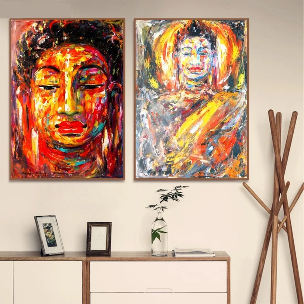 

Cambodia Buddha Watercolor Painted Posters And Prints Canvas Painting Pictures On The Wall Abstract Decorative Home Decor Quadro