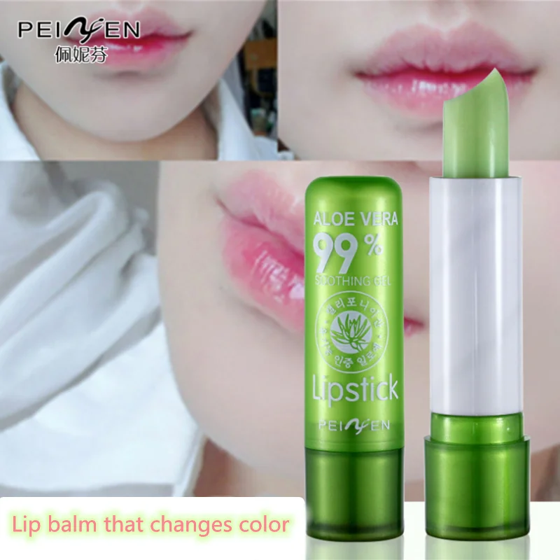 

Natural Aloe Vera Essence Lip Balm Color Changing Lipstick Natural Lasting Brightening Moisturizing Anti-drying Anti-aging Care