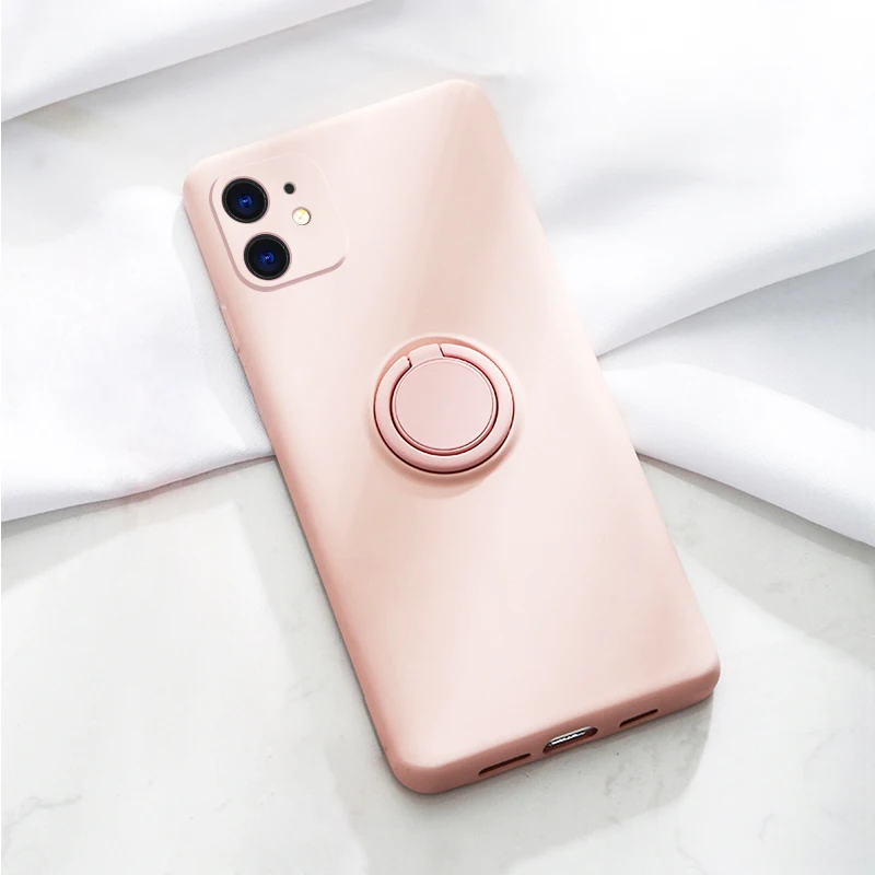 Жидкий силиконовый чехол для iPhone 11 Pro Max XR XS X 8 7 6 6S Plus подставка телефона