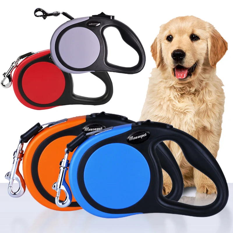 

Поводок для домашних питомцев 3 м/5 м, прочный выдвижной поводок из полиэстера, для больших собак весом до 50 кг, автоматическая удлинительная ...