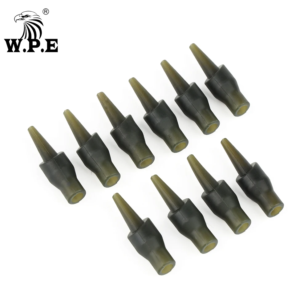 

W.P.E 10pcs/1pack Run Rig Beads Carp Fishing Terminal Rubber Run Rig Clip Fishing Tackle Method Feeder Connector Tackle Pesca
