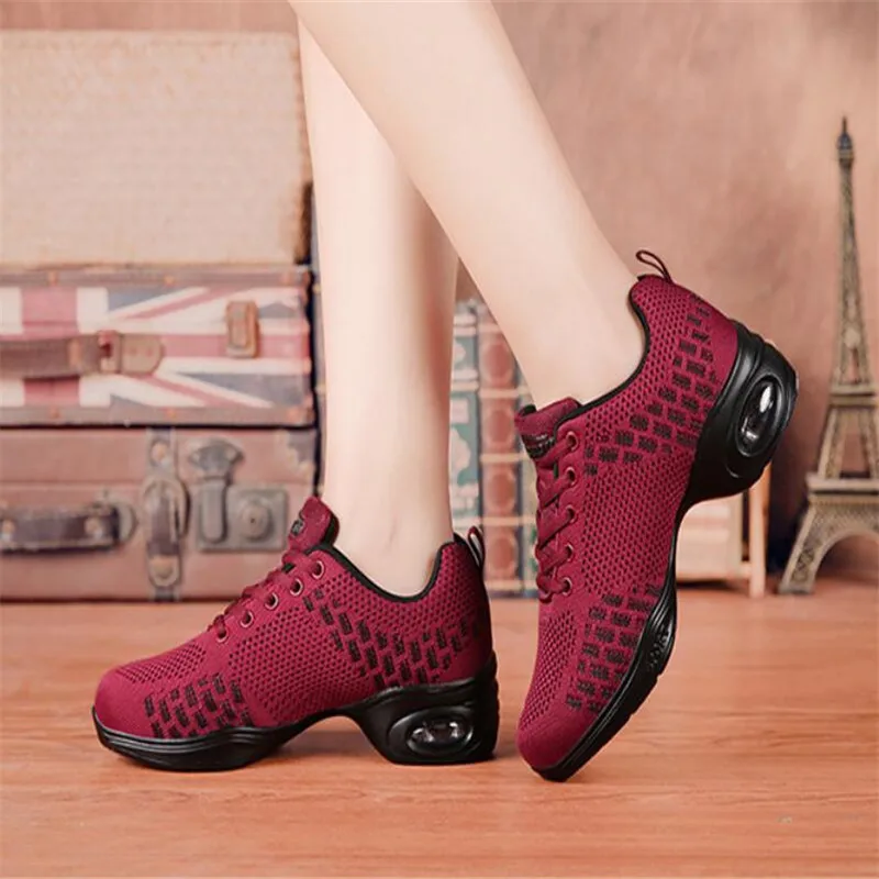 

Women Men 2021 New Brand Dance Sneaker Shoes Black Air Mesh Hip Hop Dance Sneaker Athletic Girls Sneaker Dance Shoes For Woman