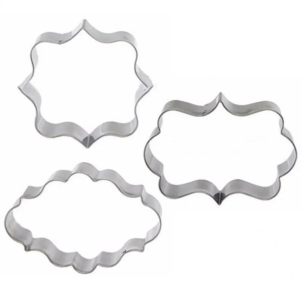 

Stainless Steel 3Pcs Excellent Cookies Mold Press Cutter Lightweight Pastry Molds Food Grade for Dorm