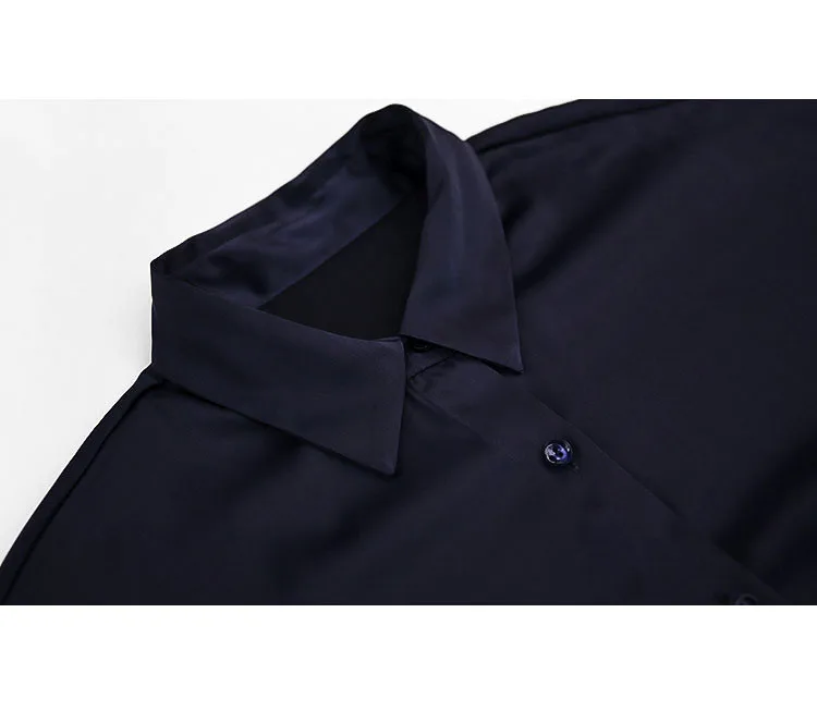 

Satin Fashion Casual Women Blouses Shirts Long Sleeve Turn-down Collar Korean Solid Loose Tops Shirts 2020 Autumn Ladies Blusas