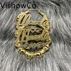 Индивидуальные Бамбуковые серьги, персонализированные серьги-кольца с именем, персонализированные ювелирные изделия, модные очаровательные серьги для показа, золотые праздничные подарки