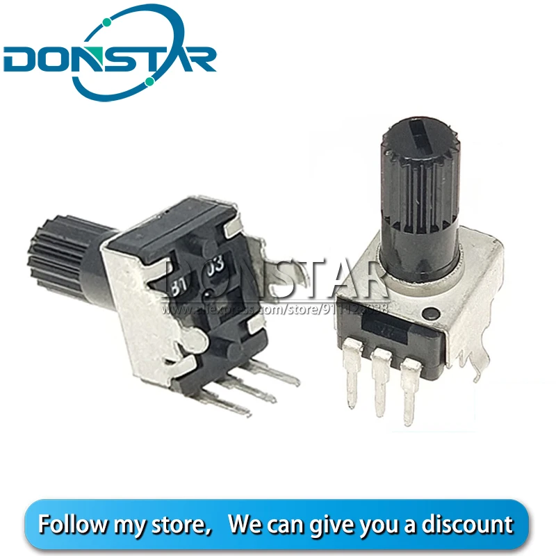 10 штук RV09 вертикальный регулятор с переменным сопротивлением 1К 2К 5К 10К 20К 50К 100К Ом, 3P 3Pin 0932, регулируемая запорная ручка 12,5 мм B1K B10K B5K B50K on.