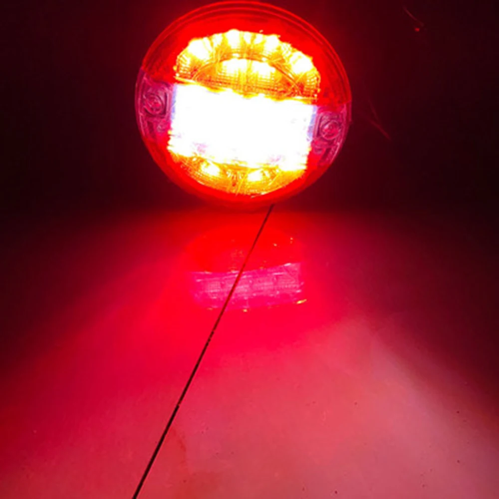 

1X Red White 5.5" Round LED Stop Turn Signal Tail Brake Lights Truck Trailer RV