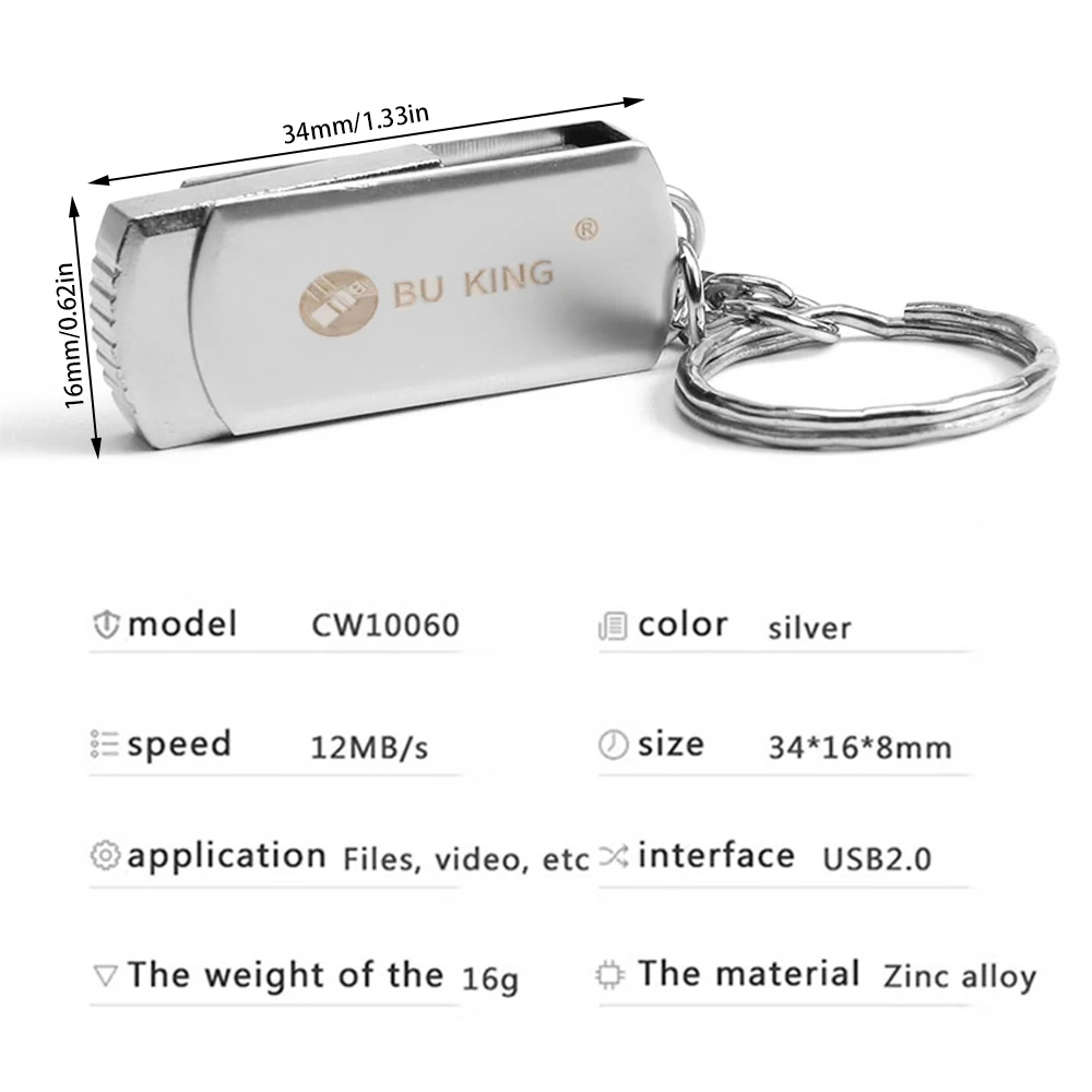 

USB Flash Drive 16GB 32GB 64GB 128G Pen Drive Pendrive Simple Design Silver USB 2.0 Memory Stick u disk for Laptop Computer