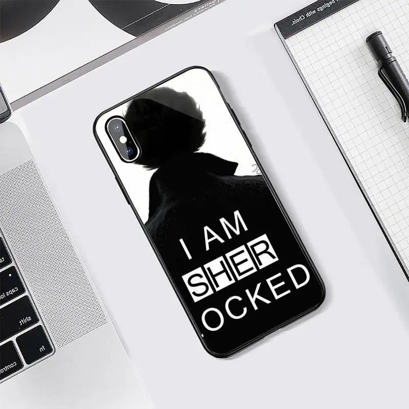 

B i am Sherlock Holmes Sherlocked Phone Case Tempered glass For iphone 5C 6 6S 7 8 plus X XS XR 11 PRO MAX