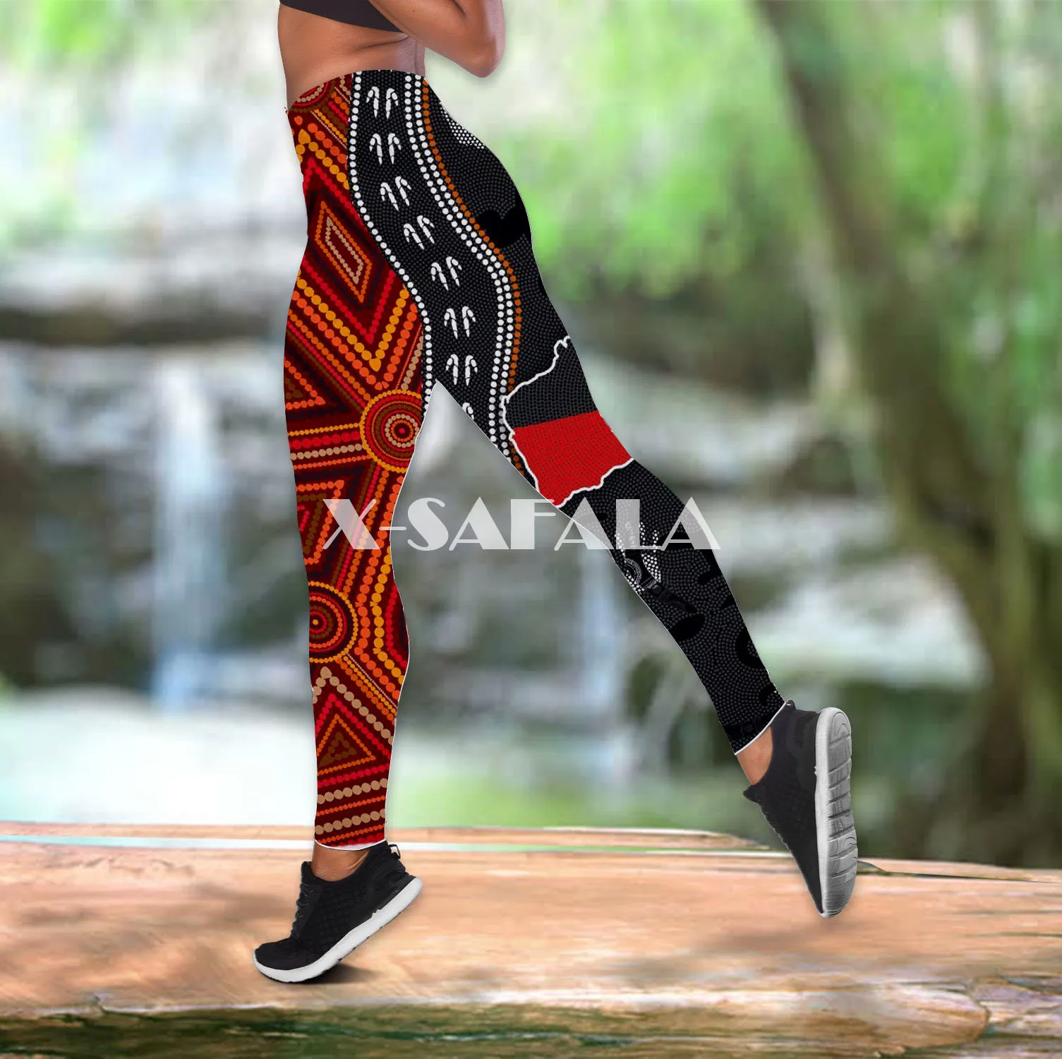 

Australia Aboriginal Naidoc Week Two Piece Yoga Set Women 3D Print Vest Hollow Out Tank Top High Waist Legging Summer Sport-11