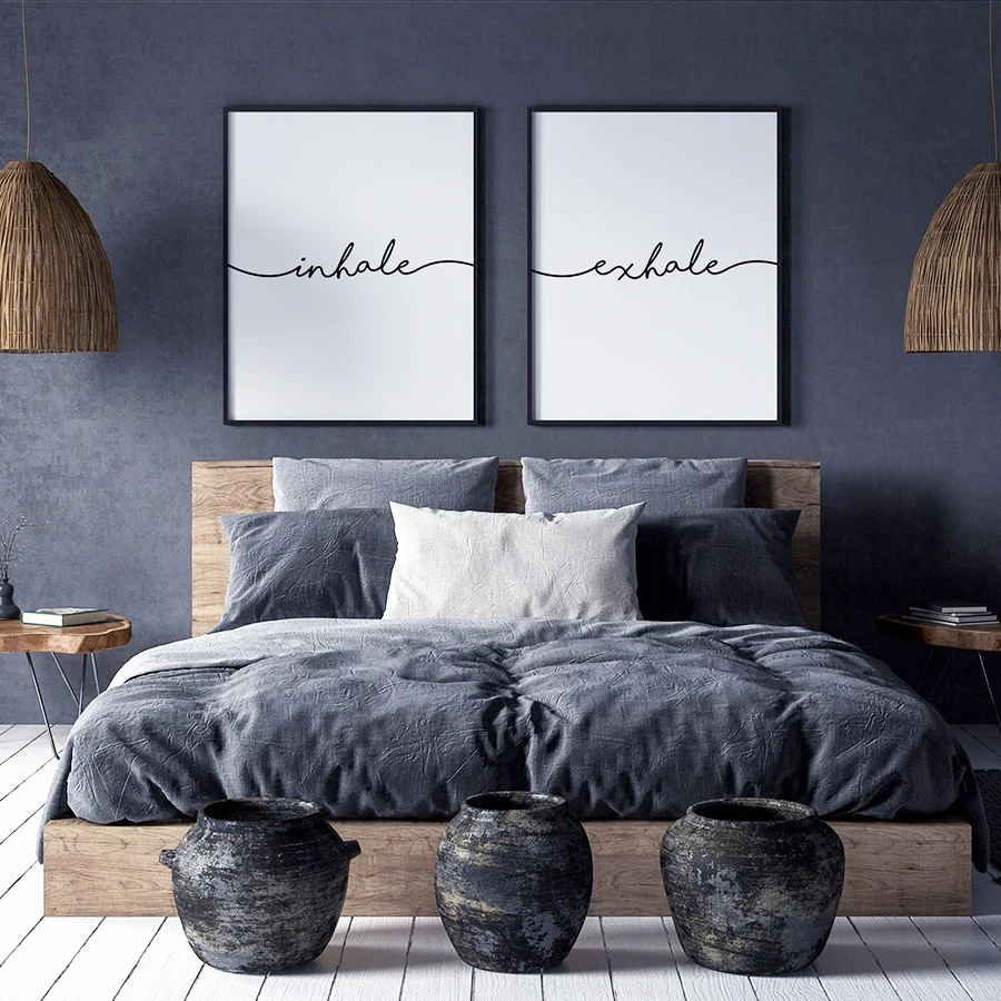 Печать на холсте Живопись выдох плакаты скандинавские минималистичные принты