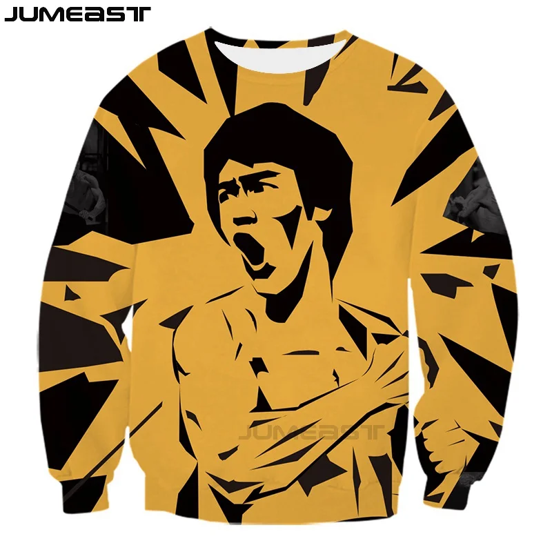 

Jumeast Men Women 3D Sweatshirt Superstar Bruce Lee Oversized Streetwear Long Sleeve T Shirt Spring Autumn Pullover Tops Tees