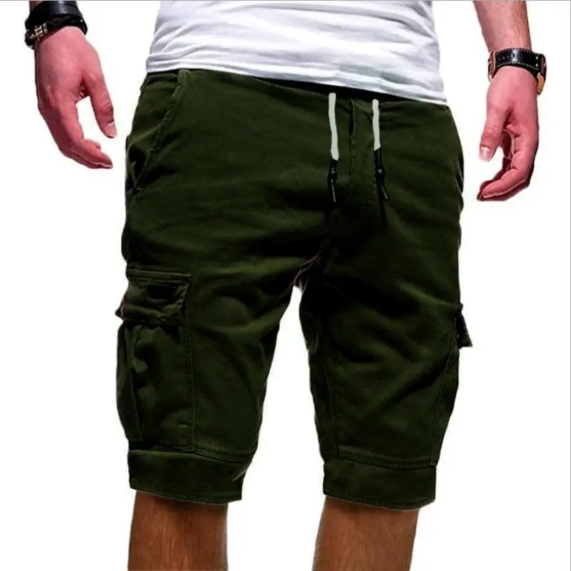 

Summer New Men's Fashion Personality Trend Hot-Selling Drawstring Five-Point Pants Sports Pants Overalls Multi-pocket Shorts
