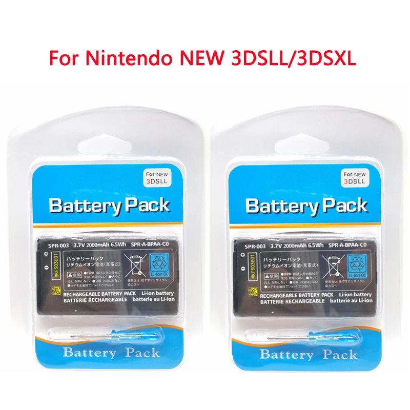 

Аккумулятор литий-ионный для Nintendo 3DS LL/XL, 2000 мАч, 3,7 в
