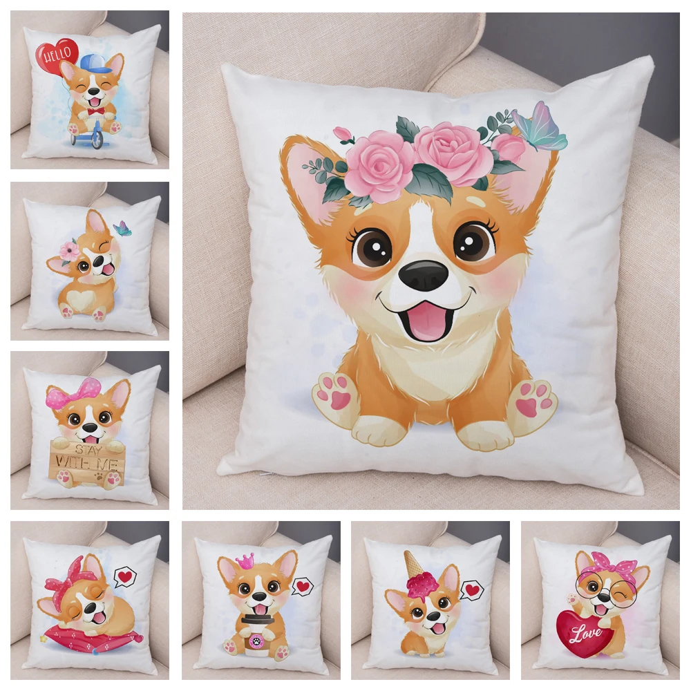 Симпатичный плюшевый чехол для подушки с изображением собаки животного