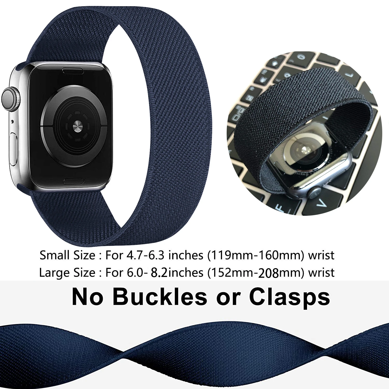 

scrunchie Solo Loop For Apple watch band 44mm 40mm 38mm 42mm 44 mm Elastic watchband bracelet iWatch 3 4 5 se 6 7 strap