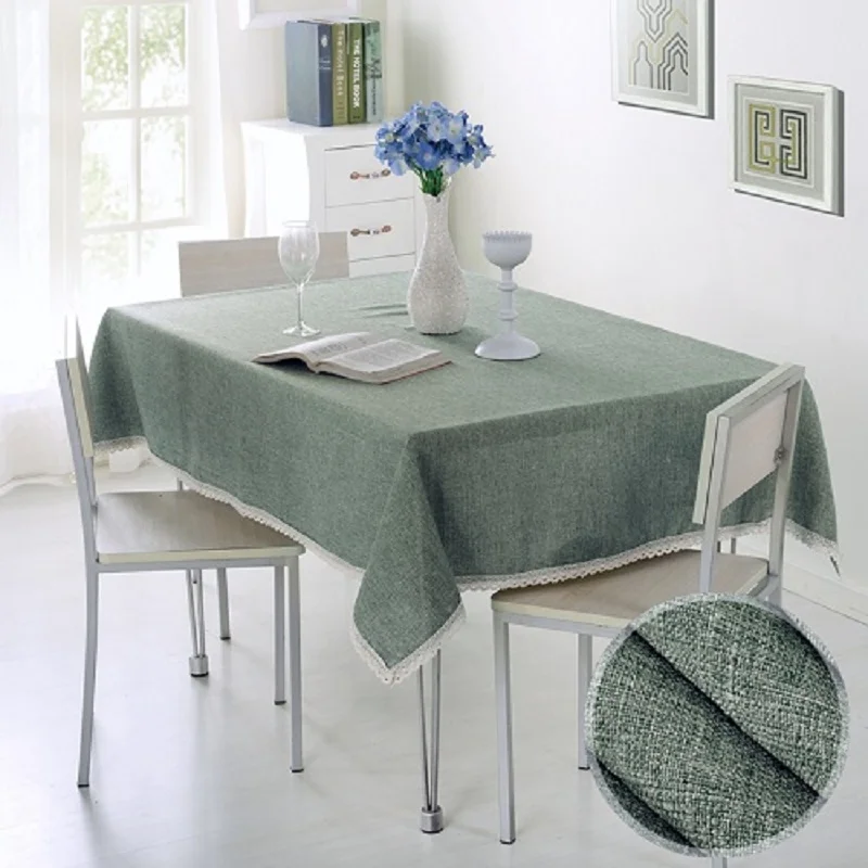 

Tablecloth Imitation Linen Lace Table Cloth Dining Table Cover Home Decoration