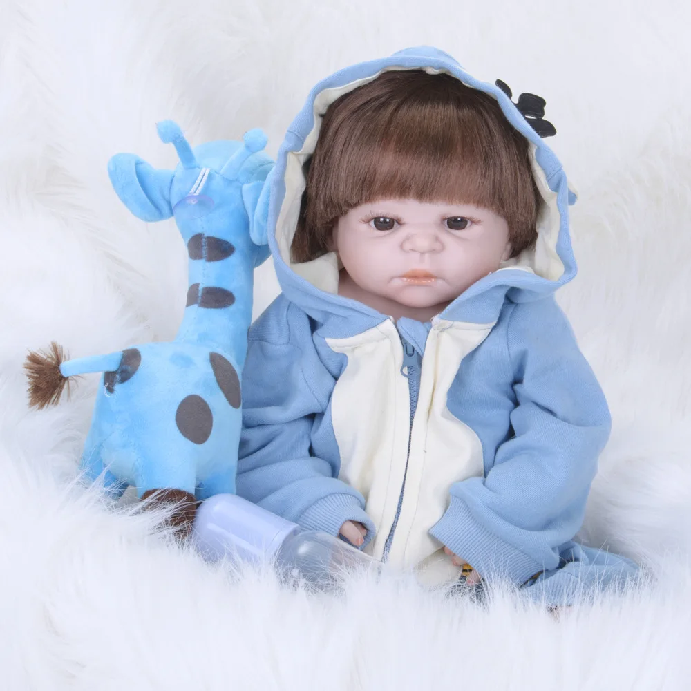 Полностью силиконовая кукла Bebe Reborn 22 дюймов виниловая Реалистичная
