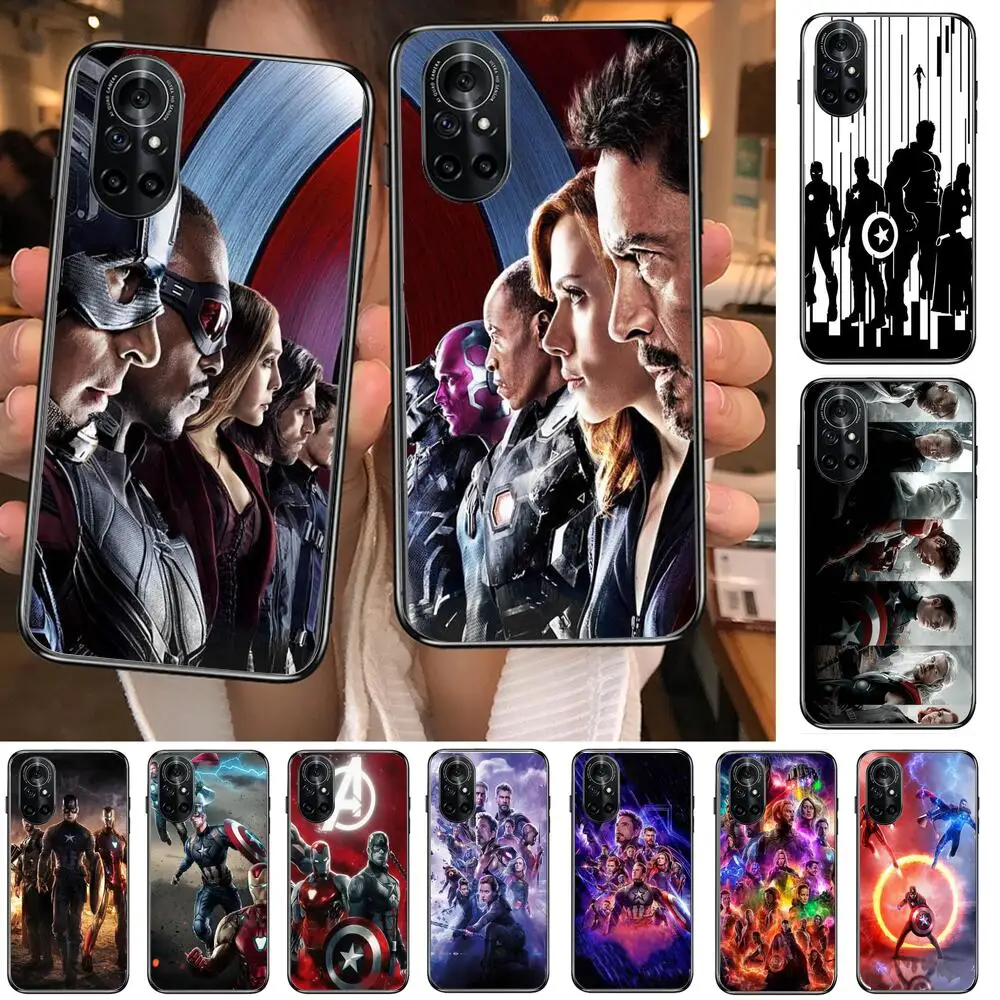 

The Avengers Clear Phone Case For Huawei Honor 20 10 9 8A 7 5T X Pro Lite 5G Black Etui Coque Hoesjes Comic Fash design