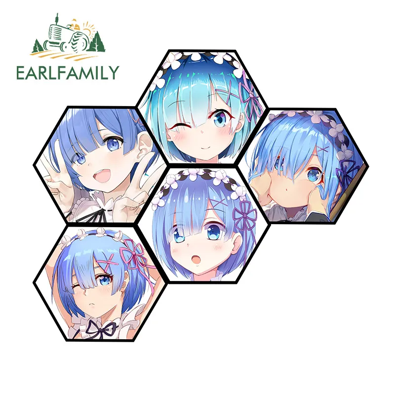 

EARLFAMILY 13cm x 11.4cm for REM Hive Car Stickers Waterproof Occlusion Scratch Decals Creative Laptop Caravan Decor Car Label