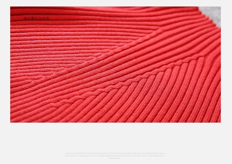 Платье-свитер с высоким воротником для девочек-подростков весна-осень 2019 плотное