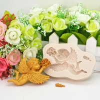 3d angel flower silicone mold kitchen resin baking tool dessert chocolate lace decoration diy cake candy pastry fondant moulds