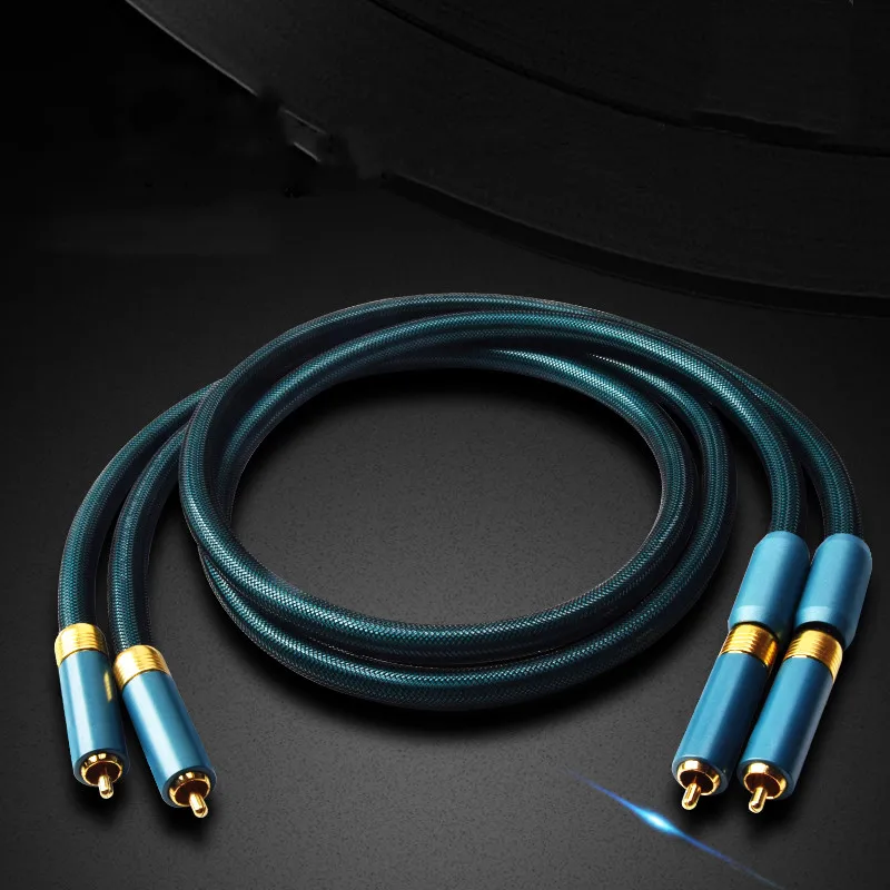 

X-021 8N single crystal copper plus single crystal silver HIFI fever signal cable audio cable 2RCA double lotus head cable power