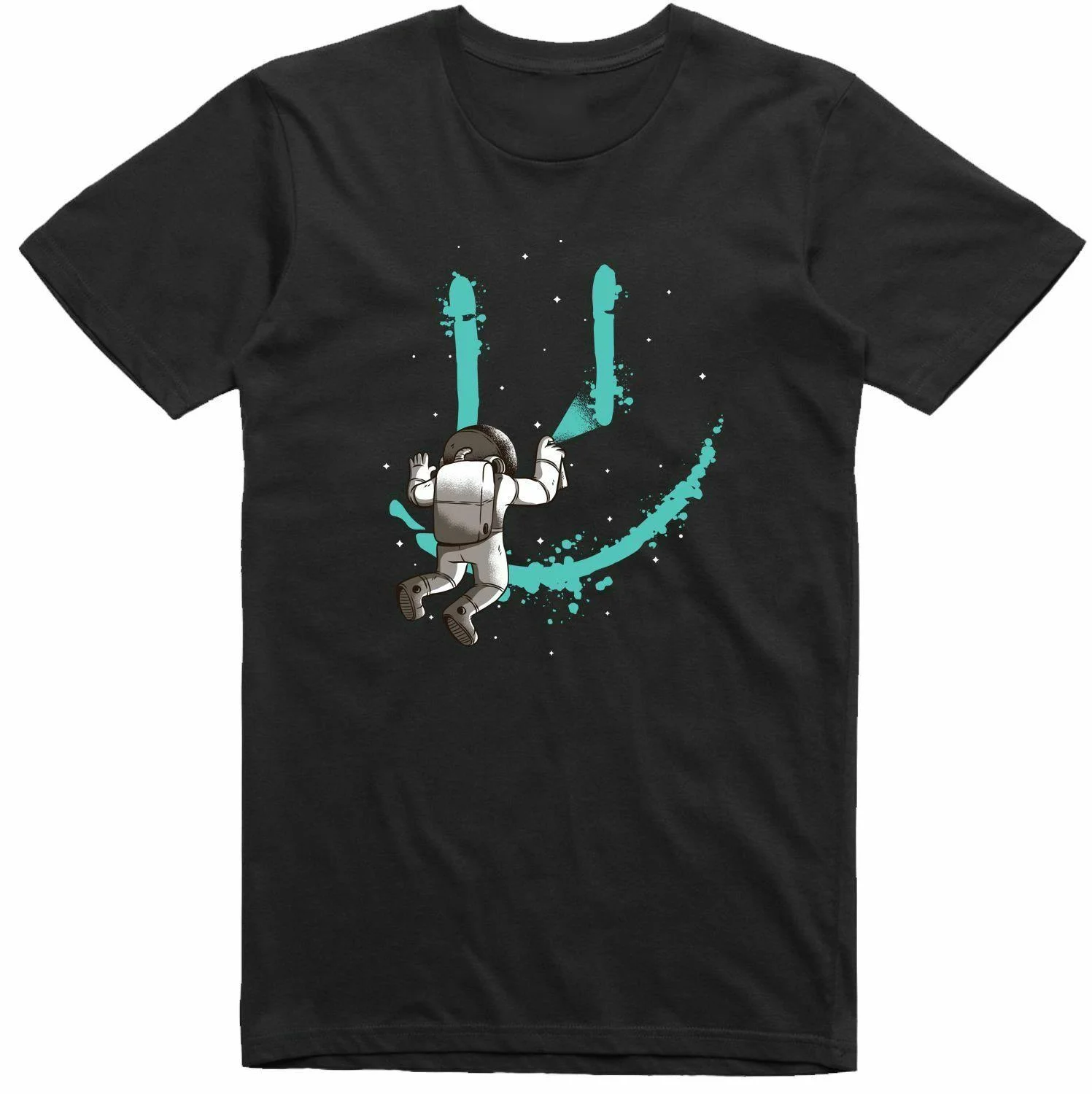 

Astronaut Graffiti Astronaut Print O-shaped Summer Cotton Short-sleeved Men's Universal T-shirt New