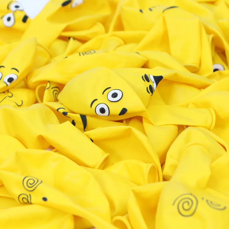 100 шт./лот 12 дюймов плотная рисунком в виде улыбающихся рожиц Выражение воздушных