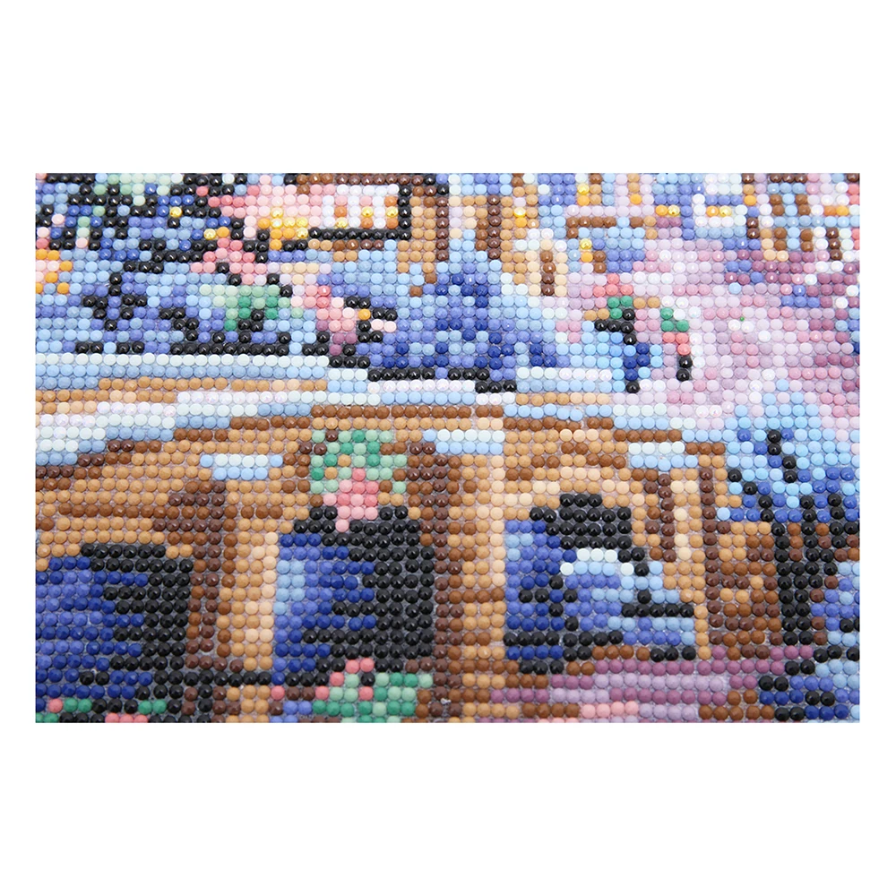 

LZAIQIZG Full Round Diamond Painting Christmas House AB Drill Brush Glue Canvas Diamond Embroidery Home Decor Dropship 25x35cm