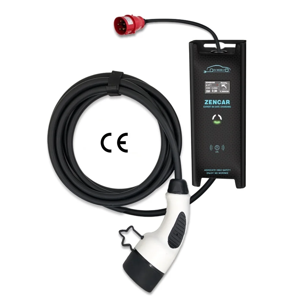 

Сертифицированное CE электрическое автомобильное быстрое зарядное устройство Zencar 32A 400 в 3 фазы 22 кВт с красным CEE