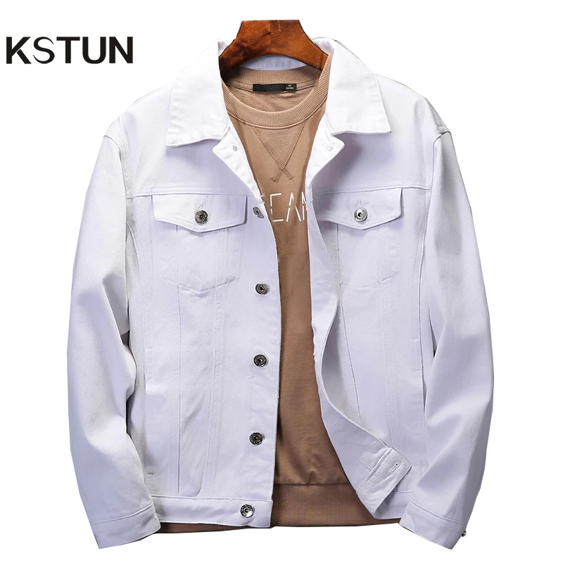 Top Quality Denim Jacket Men Solid White Black Pink Casual Outwear Coats Turn-Down Collar Single-breasted Cowboys Plus size 3XL | Мужская