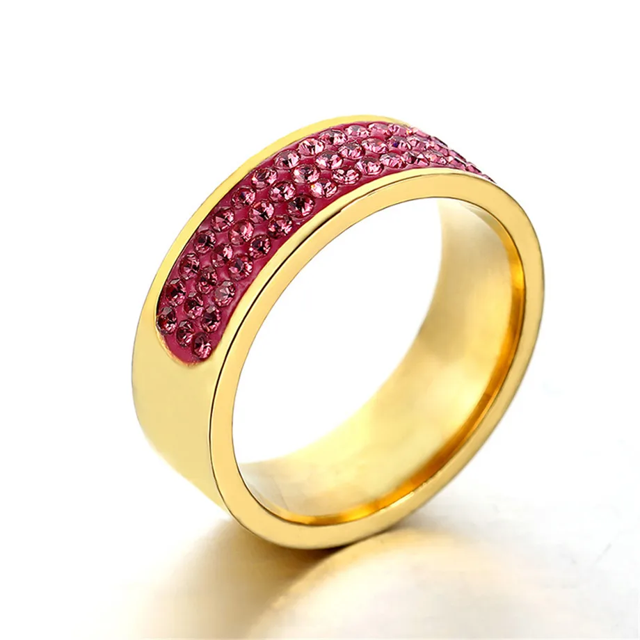 Кольцо стразы из титановой нержавеющей стали золотого цвета для мужчин и