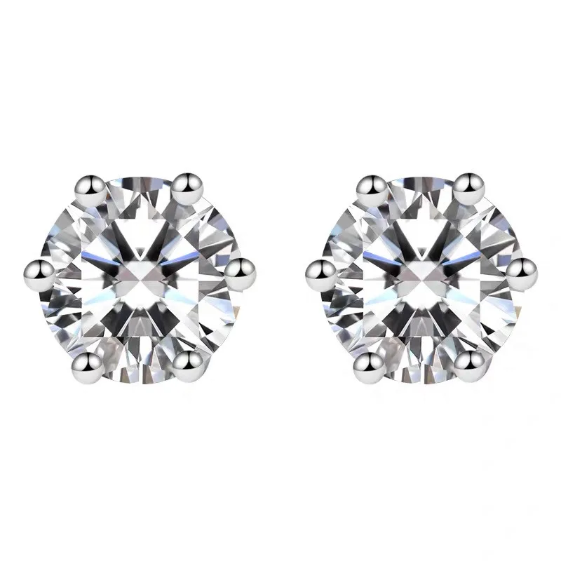 

18k Rose Gold Moissanite Earrings 1ct vvs Lab Diamond Fine Jewelry for Total Female 2ct Royal Au750 Birthday Gift Earring