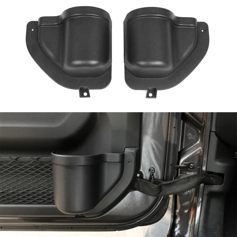 

2pcs Car Front Door Storage Box Net Pocket For JL 2018-2019 Storage Boxes Made Of Black Hard Plastic Car Accessories