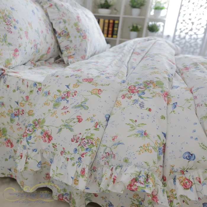 Хлопковый комплект постельного белья твил цветочный принт Одноместный лист