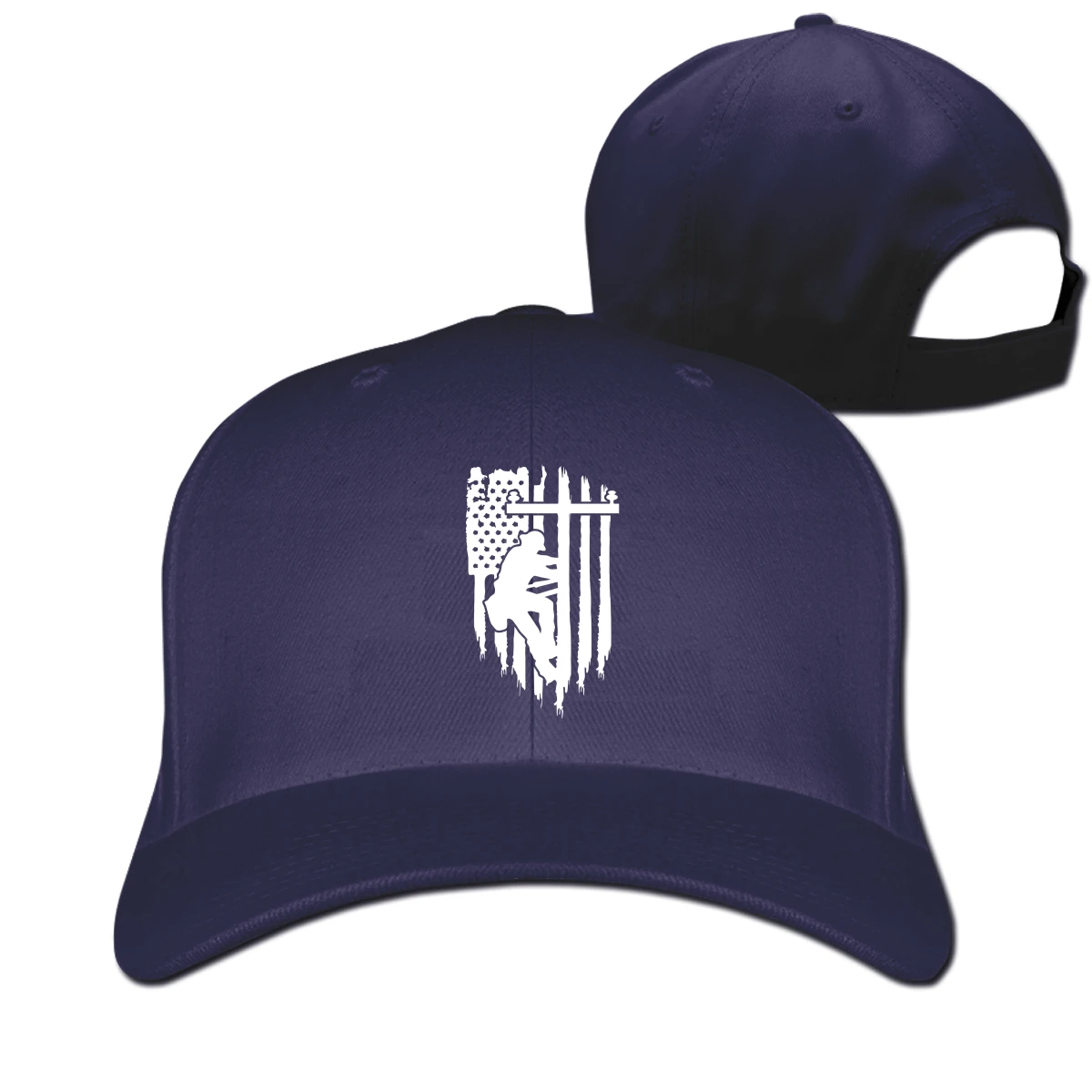 

American Lineman Design On The Back 2T man's woman Fashionable breathable Trucker Hat