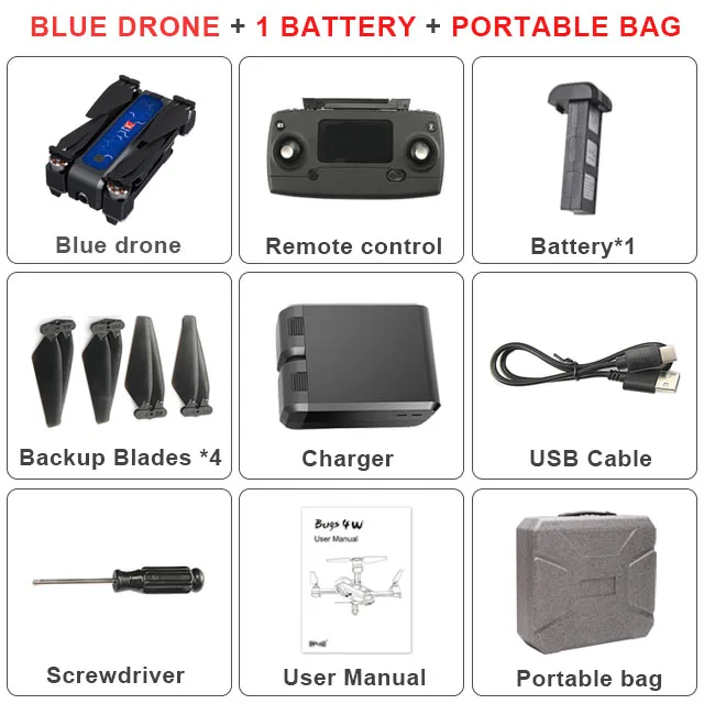 Blue 1Battery EPP B4W gps Дрон бесщеточный складной Радиоуправляемый Дрон 5G Wifi Fpv с камерой 4K антивибрационный оптический поток Радиоуправляемый квадрокоптер вертолет - Цвет: Blue 1Battery EPP