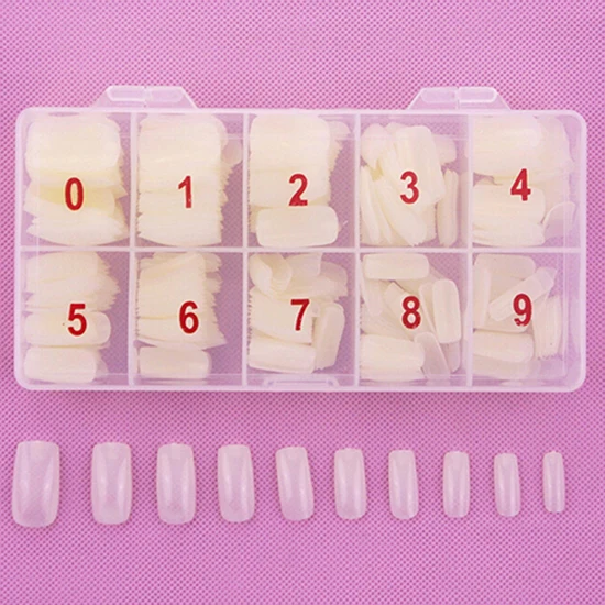1box 500Pcs Fashion Full Cover Natural False Nails Fake Tips DIY With Box Beauty Tool Acrylic Artificial Nail Art | Красота и