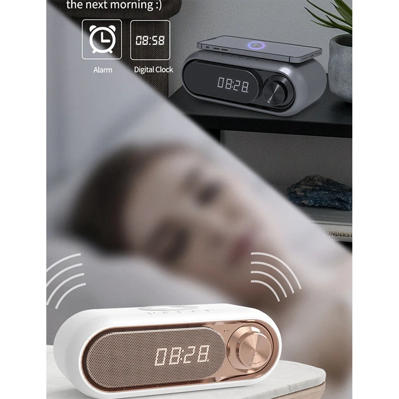 Bluetooth-колонка с сабвуфером и светодиодным будильником 5 Вт | Электроника