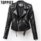 Женская короткая мотоциклетная куртка, асимметричная кожаная куртка на молнии с металлическим блеском и отложным воротником, уличная одежда в стиле панк