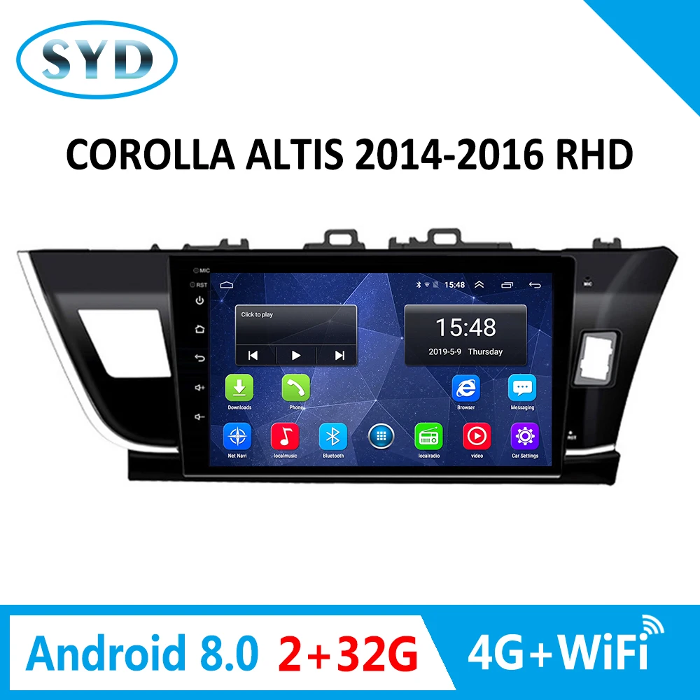 Для Toyota Corolla Авторадио мультимедийный плеер 2014 2016 правый Привод Android 8 0 4G WiFi 10 1