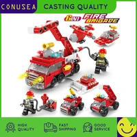 building blocks bricks fire truck military digger police car model construction toys small particle puzzle block toys for boys
