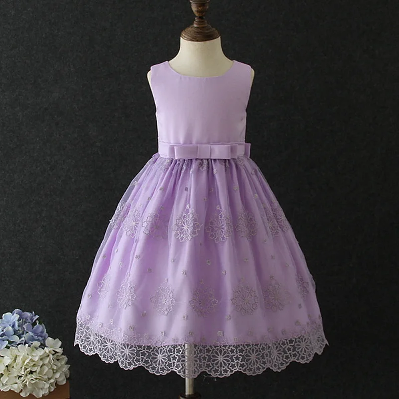 Детское кружевное платье с вышивкой без рукавов | Детская одежда и обувь