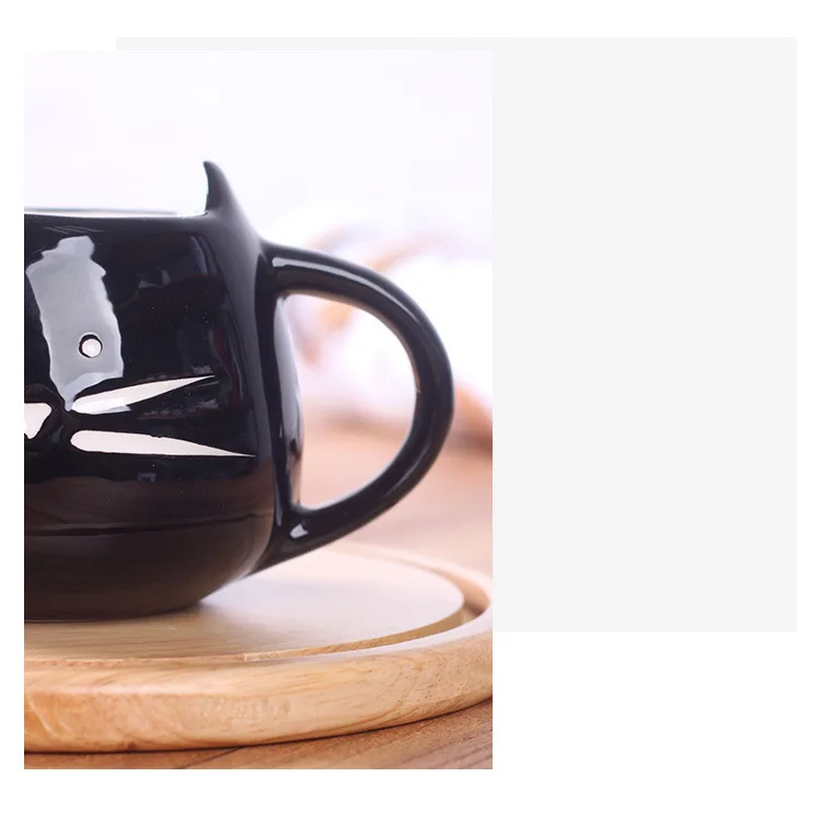 

Cat ceramic cup cartoon Mug Black and white cup cat cup home drinking cup coffee cup