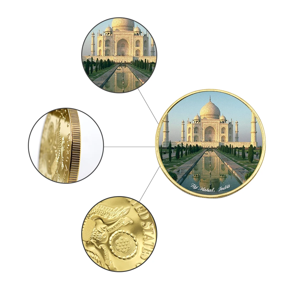 Художественное украшение 7 чудес мира тадж-махал 1 шт. 2021 золотая монета вызов