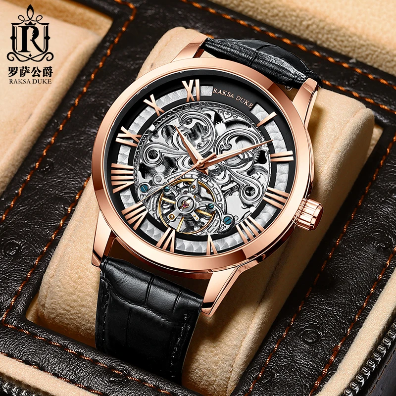 

Luxury Brand Automatic Watch Male Leather Sport Mechanical Wristwatch Men's Waterproof Sapphire Crystal Clock Relogio Masculino