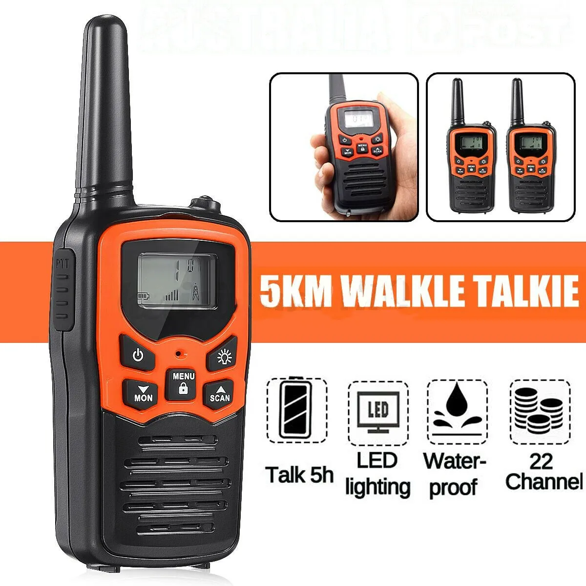 

2 шт., портативная рация Vhf, 22 канала