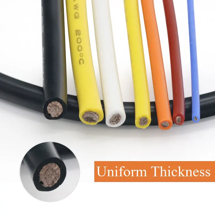 

4AWG Silicone Gel Rubber Wire OD 12mm Flexible Cable High Temperature Insulated Copper Ultra Soft Electron DIY Line Colorful
